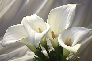 ai generado blanco Boda naturaleza lirio belleza florecer planta flor flora calla. ai generado foto