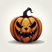 AI generated Halloween design with pumpkins. AI Generated photo