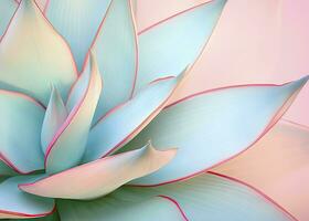 AI generated Agave leaves in trendy pastel colors for design backgrounds. AI Generated photo