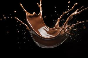 AI generated splash of chocolate or Cocoa. Generative AI photo