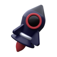 unique 3d render startup launch icon illustration.Realistic vector illustration. png