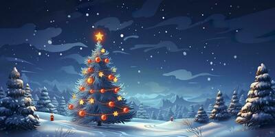 AI generated Merry Christmas and Happy New Year Background. AI Generated photo