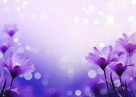 AI generated Abstract spring background with purple flowers. AI Generated photo