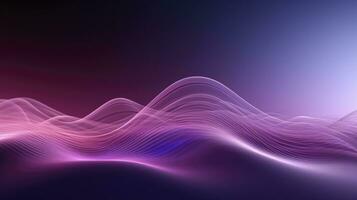 AI generated Abstract 3D image of digital waves in shades of pink and purple. AI Generated photo