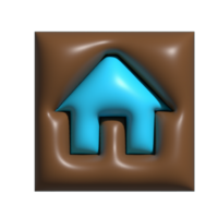 een 3d ontwerp van huis icoon png