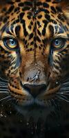 AI generated Leopard macro photography. AI Generated photo