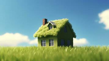 AI generated Green and environmentally friendly housing concept. AI Generated photo