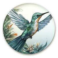 AI generated Hummingbird clipart on white background. AI Generated photo