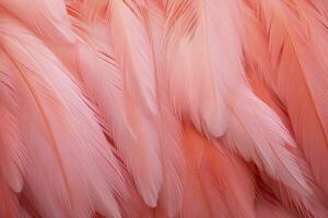 AI generated Flamingo Feather background. AI Generated photo