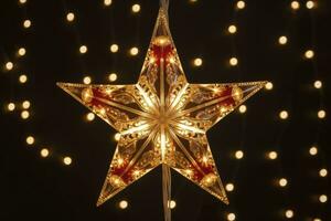 AI generated Christmas Star Decorations. AI Generated photo