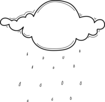 Hand drawn rain clouds illustration on transparent background. png