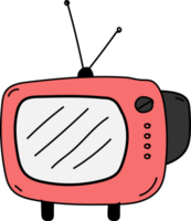 Hand drawn television illustration on transparent background. png