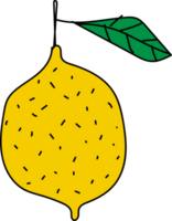 Lemon cartoon illustration on transparent background. png