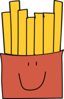 Hand drawn french fries illustration on transparent background. png