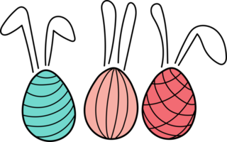 Hand drawn easter egg illustration on transparent background. png