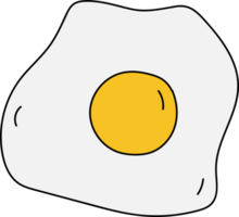 Hand drawn fried egg illustration on transparent background. png