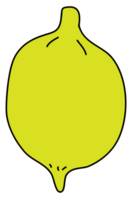 Lemon cartoon illustration on transparent background. png