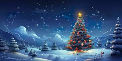 AI generated Merry Christmas and Happy New Year Background. AI Generated photo