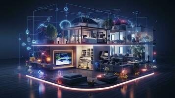 AI generated A Glimpse into the Connected Smart Home of Tomorrow. AI Generated photo