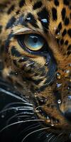 AI generated Leopard macro photography. AI Generated photo