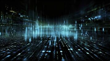 AI generated An abstract digital background with binary code and AI algorithms running in the background. AI Generated photo