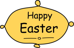 Hand drawn easter banner illustration on transparent background. png