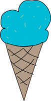 Hand drawn ice cream illustration on transparent background. png