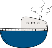 Hand drawn ship illustration on transparent background. png