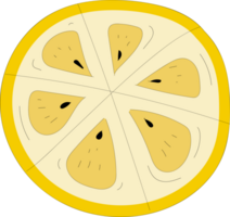 Lemon cartoon illustration on transparent background. png