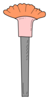 main tiré maquillage brosse illustration sur transparent Contexte. png