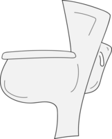 Hand drawn toilet illustration on transparent background. png