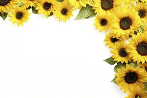 AI generated Sunflower Background with copy shape. AI Generated photo