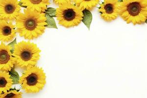 AI generated Sunflower Background with copy shape. AI Generated photo