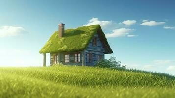 AI generated Green and environmentally friendly housing concept. AI Generated photo