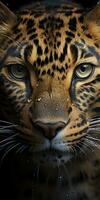 AI generated Leopard macro photography. AI Generated photo