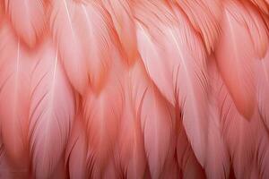 AI generated Flamingo Feather background. AI Generated photo