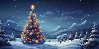 AI generated Merry Christmas and Happy New Year Background. AI Generated photo