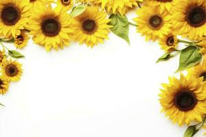 AI generated Sunflower Background with copy shape. AI Generated photo