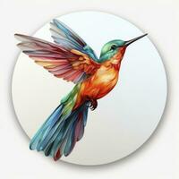 AI generated Hummingbird clipart on white background. AI Generated photo