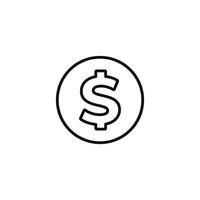 icono de la línea de dinero aislado sobre fondo blanco vector