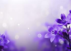 AI generated Abstract spring background with purple flowers. AI Generated photo