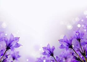 AI generated Abstract spring background with purple flowers. AI Generated photo