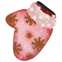 rosado Navidad guantes png