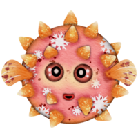 Christmas themed puffer fish png