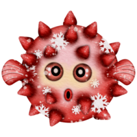 Christmas themed puffer fish png
