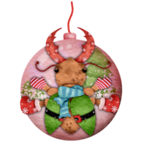 Little beetle in a Christmas theme png