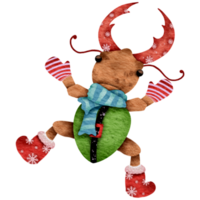 Little beetle in a Christmas theme png