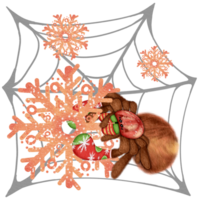 Spider in Christmas theme png