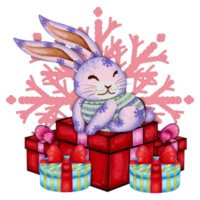 Christmas themed rabbit png