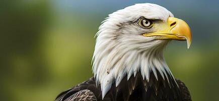 AI generated Portrait of an american bald eagle, wildlife. Generative AI photo